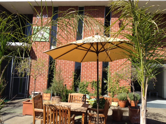 Outdoor seating at a restaurant